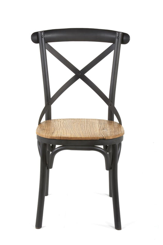 Xavier Dining Side Chair, Iron/Natural