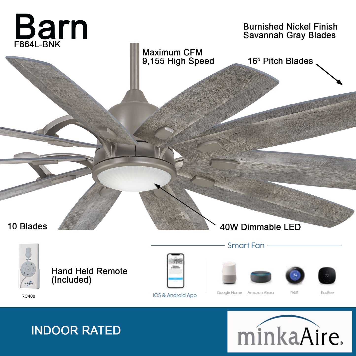 Barn - LED 65" Smart Ceiling Fan